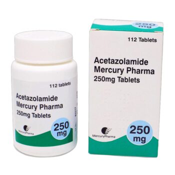 Box of Acetazolamide 250 mg tablets for glaucoma and altitude sickness