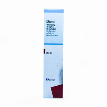 Box of Duac Gel used to treat mild to moderate acne