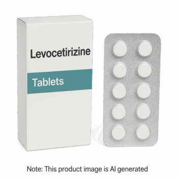 Box of Levocetirizine 5mg Tablets for allergy relief