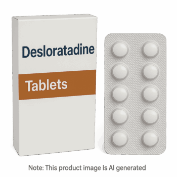 Box of Desloratadine 5mg Tablets for allergy relief
