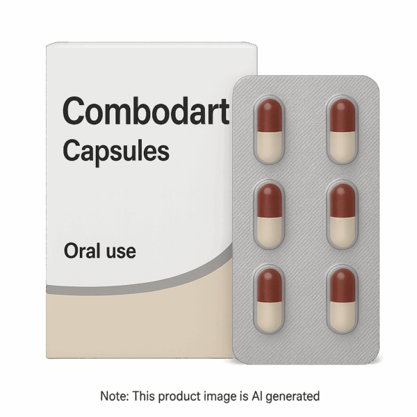 Box of Combodart Capsules used to treat enlarged prostate symptoms